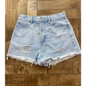 PacSun Vintage High Rise Buttonfly Light Jean Shorts Sz 27